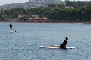 Yep, that's me doing yoga on a surf board thingy
